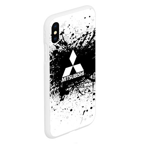 Чехол iPhone XS Max матовый Mitsubishi: Black Spray / 3D-Белый – фото 2
