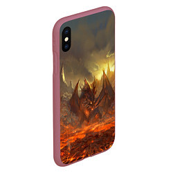 Чехол iPhone XS Max матовый Linage II: Fire Dragon, цвет: 3D-малиновый — фото 2