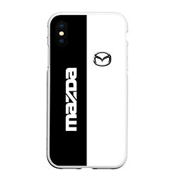 Чехол iPhone XS Max матовый Mazda B&W, цвет: 3D-белый