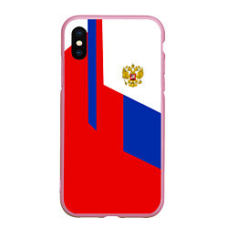 Чехол iPhone XS Max матовый Russia: Geometry Tricolor