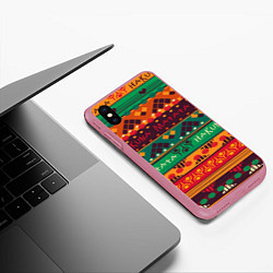 Чехол iPhone XS Max матовый Hakuna Matata, цвет: 3D-малиновый — фото 2