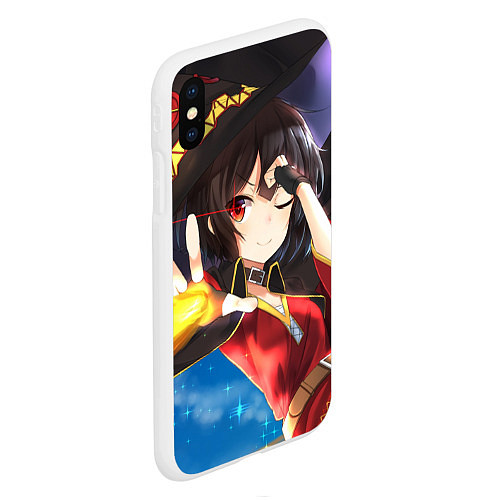 Чехол iPhone XS Max матовый Megumin / 3D-Белый – фото 2