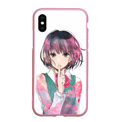 Чехол iPhone XS Max матовый Kuzu no Honkai, цвет: 3D-розовый