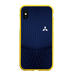 Чехол iPhone XS Max матовый Mitsubishi: Sport Motors, цвет: 3D-желтый