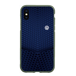 Чехол iPhone XS Max матовый Volkswagen: Sport Motors, цвет: 3D-темно-зеленый