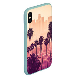 Чехол iPhone XS Max матовый Los Angeles, цвет: 3D-мятный — фото 2