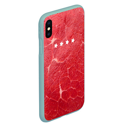 Чехол iPhone XS Max матовый Мясо 100% / 3D-Мятный – фото 2