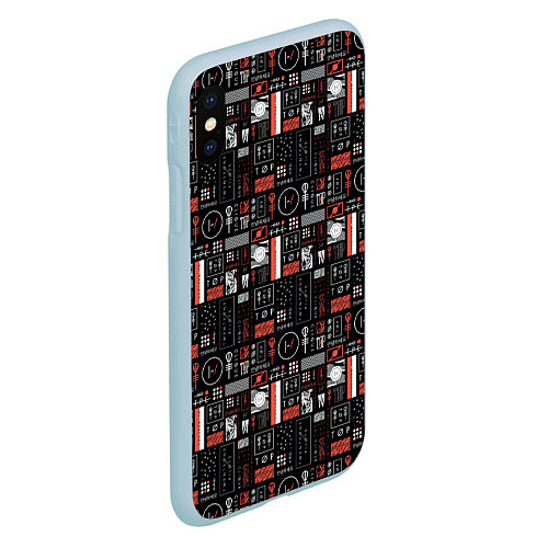 Чехол iPhone XS Max матовый Twenty One Pilots: Pattern / 3D-Голубой – фото 2