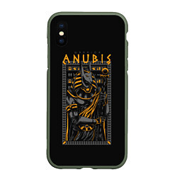 Чехол iPhone XS Max матовый Anubis, цвет: 3D-темно-зеленый