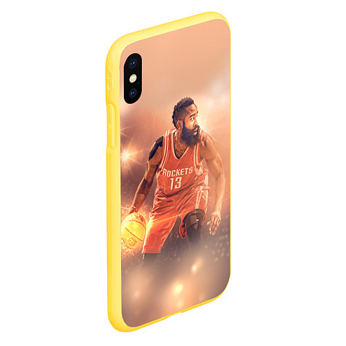 Чехол iPhone XS Max матовый NBA Rockets 13 / 3D-Желтый – фото 2