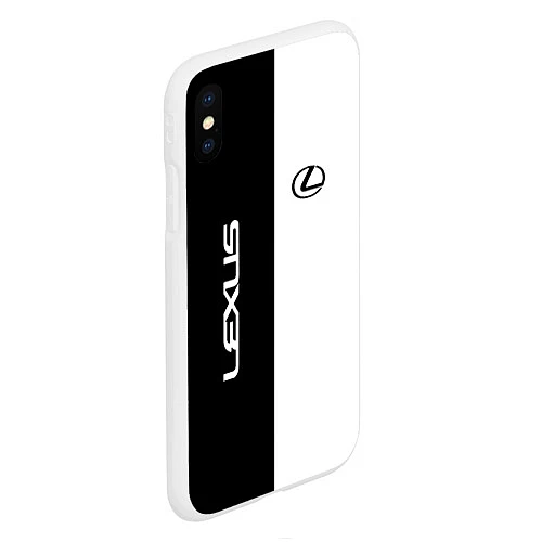 Чехол iPhone XS Max матовый Lexus: Black & White / 3D-Белый – фото 2