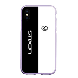 Чехол iPhone XS Max матовый Lexus: Black & White, цвет: 3D-светло-сиреневый