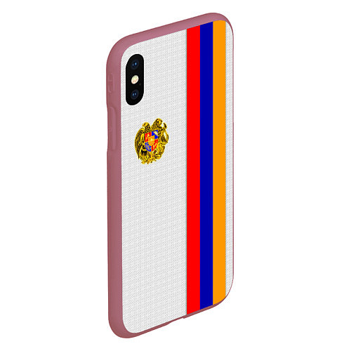 Чехол iPhone XS Max матовый I Love Armenia / 3D-Малиновый – фото 2