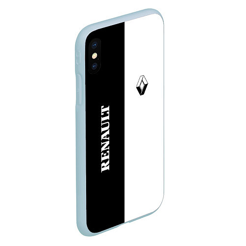 Чехол iPhone XS Max матовый Renault: Black & White / 3D-Голубой – фото 2