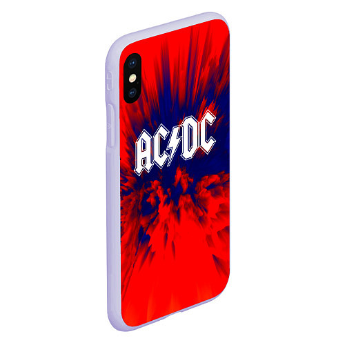 Чехол iPhone XS Max матовый AC/DC: Red & Blue / 3D-Светло-сиреневый – фото 2