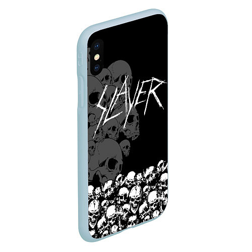 Чехол iPhone XS Max матовый Slayer: Dark Skulls / 3D-Голубой – фото 2