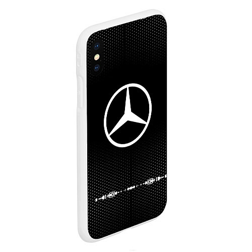 Чехол iPhone XS Max матовый Mercedes: Black Abstract / 3D-Белый – фото 2