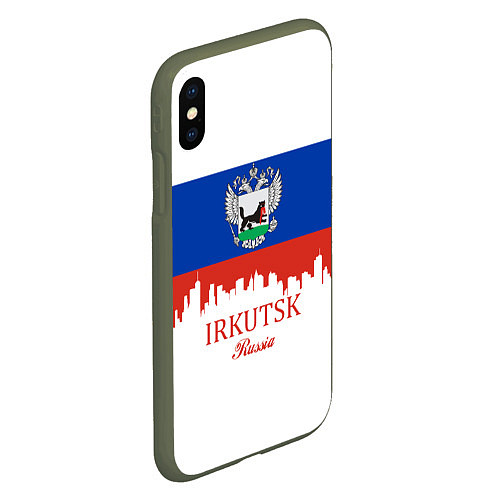 Чехол iPhone XS Max матовый Irkutsk: Russia / 3D-Темно-зеленый – фото 2