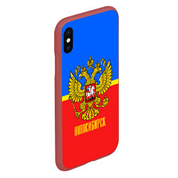 Чехол iPhone XS Max матовый Новосибирск: Россия, цвет: 3D-красный — фото 2