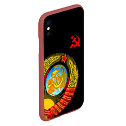 Чехол iPhone XS Max матовый Герб СССР, цвет: 3D-красный — фото 2