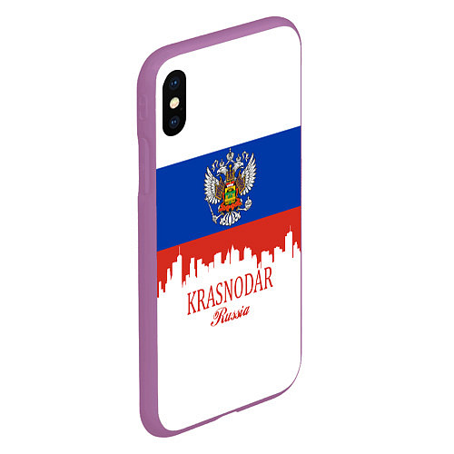 Чехол iPhone XS Max матовый Krasnodar, Russia / 3D-Фиолетовый – фото 2