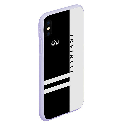 Чехол iPhone XS Max матовый Infiniti: B&W Lines / 3D-Светло-сиреневый – фото 2