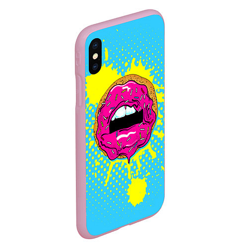 Чехол iPhone XS Max матовый Donut Lips / 3D-Розовый – фото 2