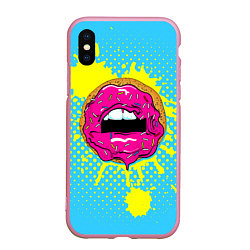 Чехол iPhone XS Max матовый Donut Lips, цвет: 3D-розовый