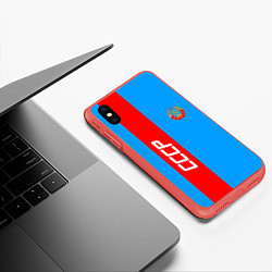 Чехол iPhone XS Max матовый СССР: Blue Collection, цвет: 3D-красный — фото 2