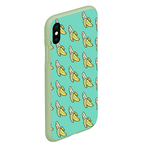 Чехол iPhone XS Max матовый Любитель бананов / 3D-Салатовый – фото 2
