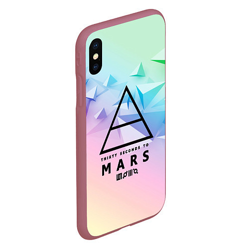 Чехол iPhone XS Max матовый 30 Seconds to Mars / 3D-Малиновый – фото 2