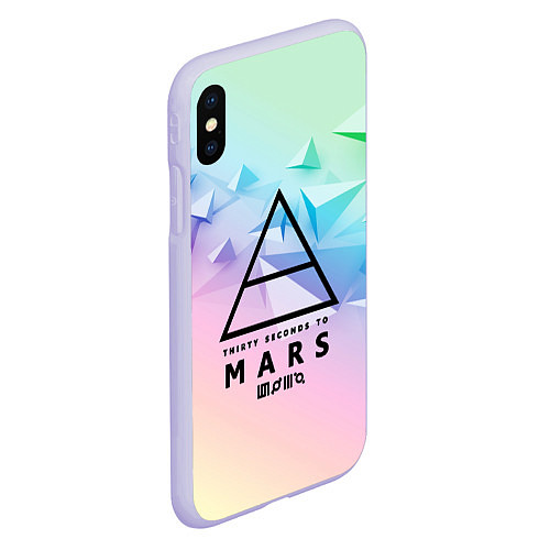 Чехол iPhone XS Max матовый 30 Seconds to Mars / 3D-Светло-сиреневый – фото 2