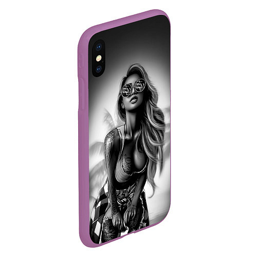 Чехол iPhone XS Max матовый Trap Girl / 3D-Фиолетовый – фото 2