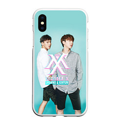 Чехол iPhone XS Max матовый Shownu & Kihyun, цвет: 3D-белый