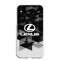 Чехол iPhone XS Max матовый Lexus sport geometry, цвет: 3D-белый