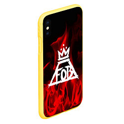 Чехол iPhone XS Max матовый Fall Out Boy: Red Flame, цвет: 3D-желтый — фото 2