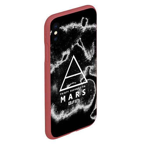 Чехол iPhone XS Max матовый 30 STM: Dark Wave / 3D-Красный – фото 2