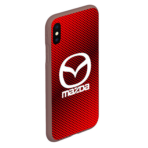 Чехол iPhone XS Max матовый Mazda: Red Carbon / 3D-Коричневый – фото 2