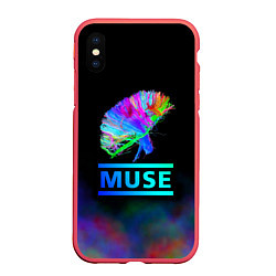 Чехол iPhone XS Max матовый Muse: Neon Flower, цвет: 3D-красный