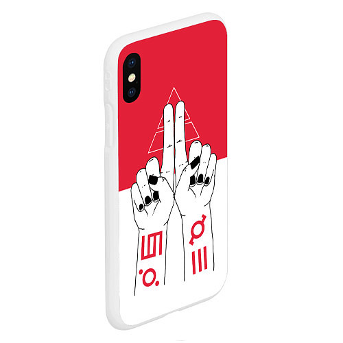 Чехол iPhone XS Max матовый 30 STM: Faith Hands / 3D-Белый – фото 2