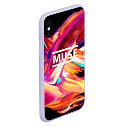 Чехол iPhone XS Max матовый MUSE: Neon Colours, цвет: 3D-светло-сиреневый — фото 2