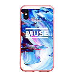 Чехол iPhone XS Max матовый MUSE: Blue Colours, цвет: 3D-баблгам