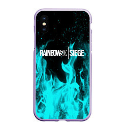 Чехол iPhone XS Max матовый R6S: Turquoise Flame