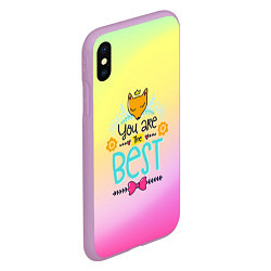 Чехол iPhone XS Max матовый You are the best, цвет: 3D-сиреневый — фото 2