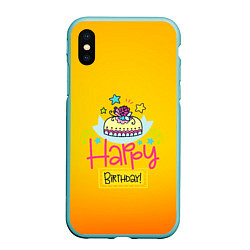 Чехол iPhone XS Max матовый Happy Birthday