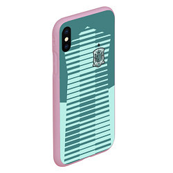 Чехол iPhone XS Max матовый Сборная Испании: Вратарская ЧМ-2018, цвет: 3D-розовый — фото 2