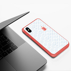 Чехол iPhone XS Max матовый Сборная Испании: Гостевая ЧМ-2018, цвет: 3D-красный — фото 2