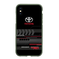 Чехол iPhone XS Max матовый Toyota TRD, цвет: 3D-темно-зеленый