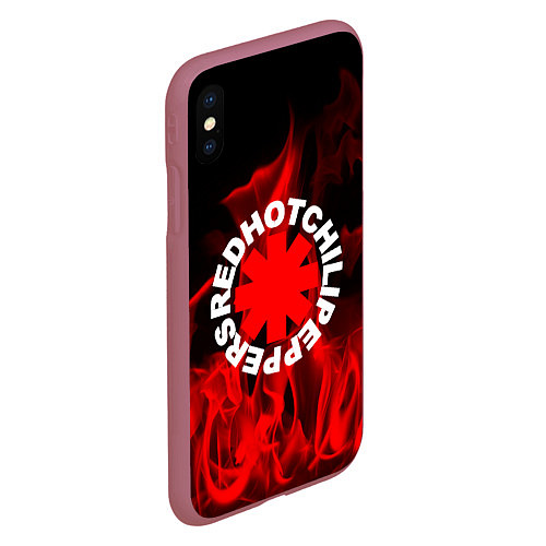 Чехол iPhone XS Max матовый RHCP: Red Flame / 3D-Малиновый – фото 2
