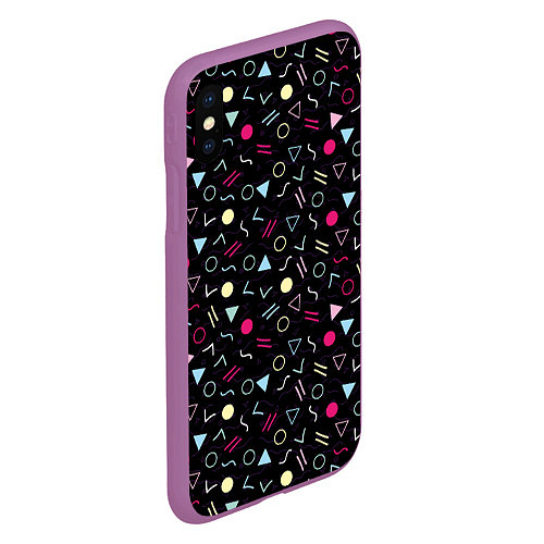 Чехол iPhone XS Max матовый 80 Battaries / 3D-Фиолетовый – фото 2